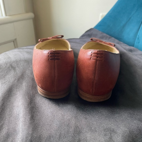 Sarah Flint Natalie Leather Bow Flats - Picture 4 of 6